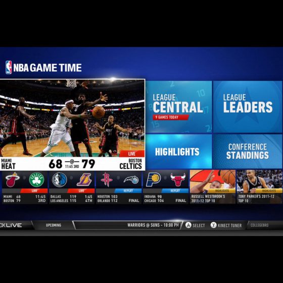 NBA Gametime app on XBOX live